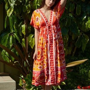 New FARM Rio V-neck Cover Up Dress